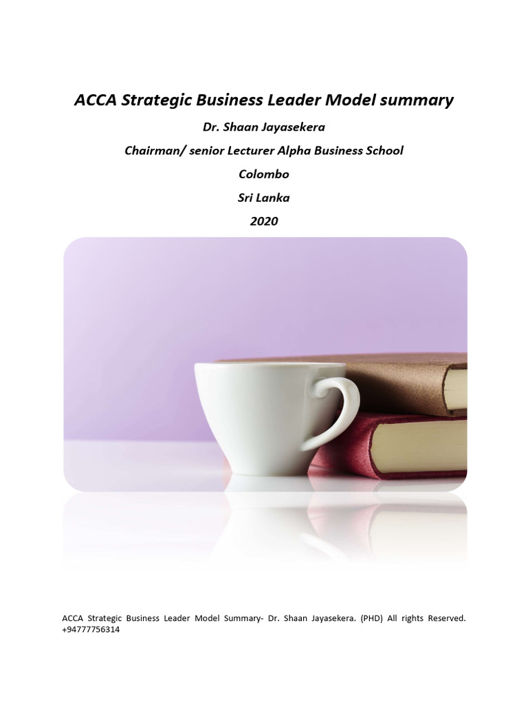 ACCA SBL Model Summary Overview | PDF | Strategic Management | Swot ...