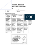 Sesion de Aprendizaje Leemos Una Fabula La Lechera