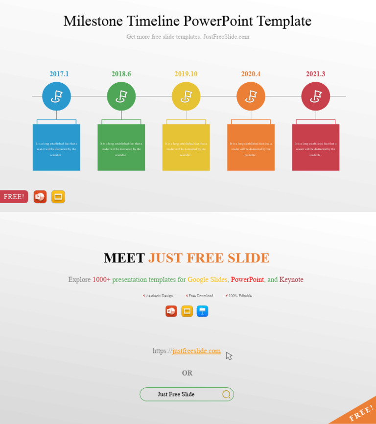 Milestone Timeline PowerPoint Template | PDF