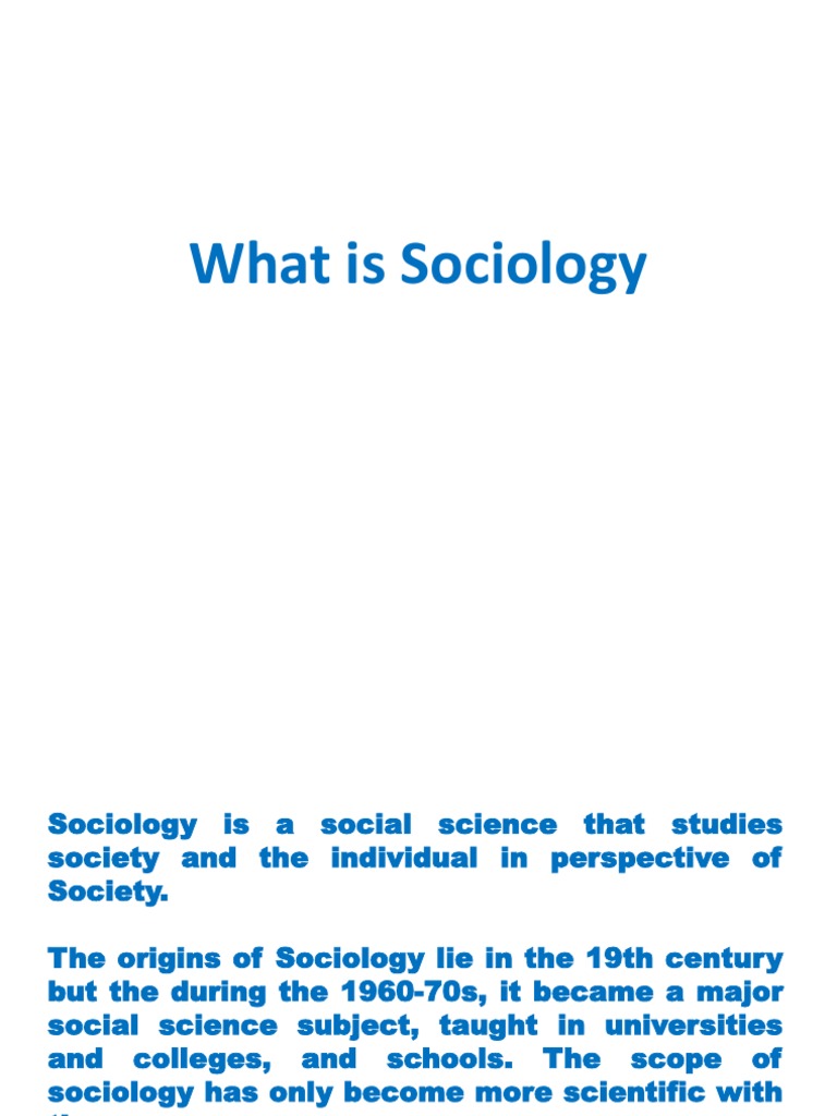 What Is Sociology PDF Social Structure Sociology