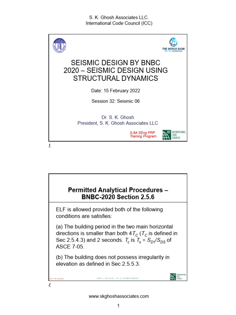 Seismic Design Guidelines BNBC 2020 | PDF | Earthquakes | Mechanics