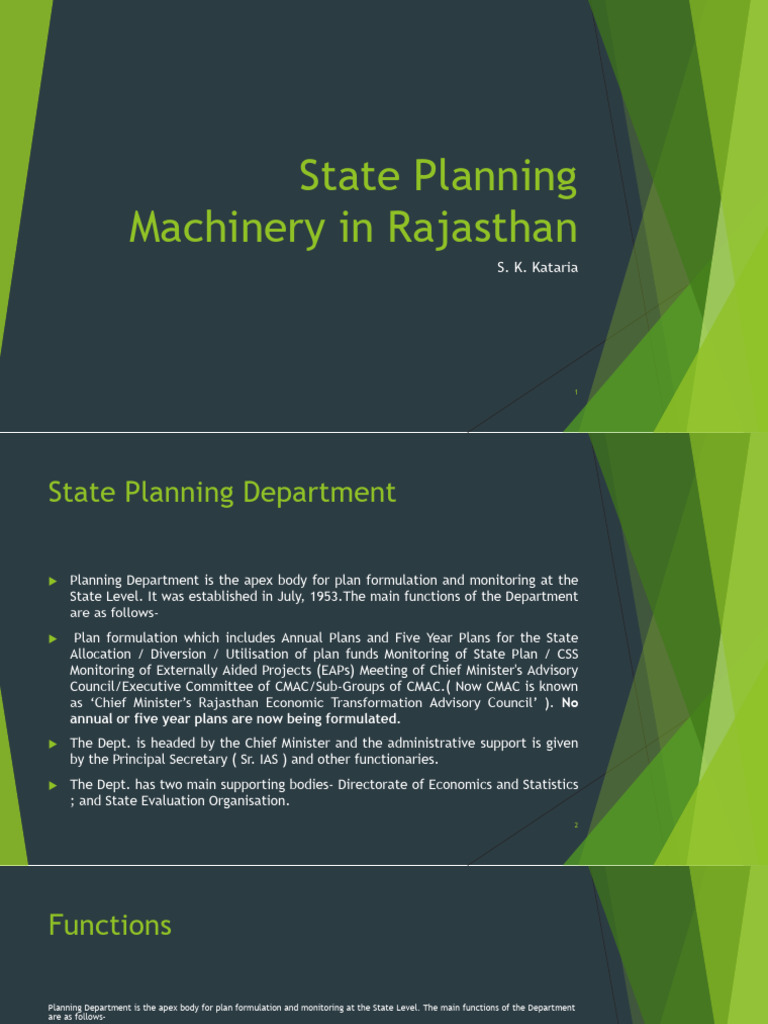 Rajasthan State Planning Overview | PDF | Government Of India | Economies