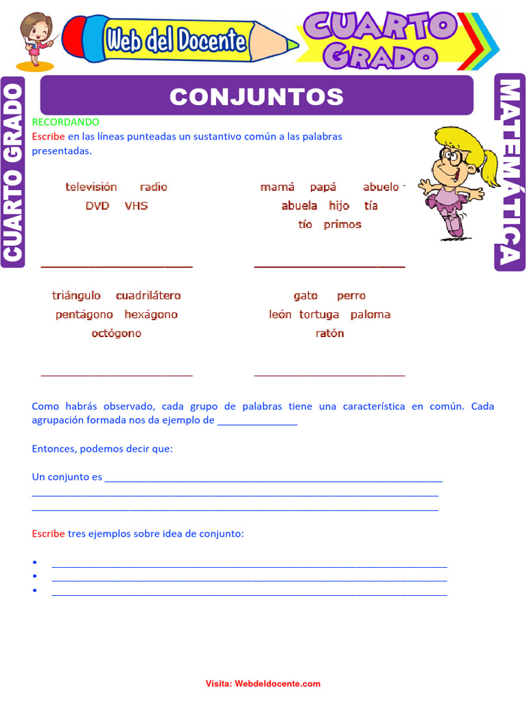 Actividades de Matemáticas para 4° Grado | PDF | Conjunto (Matemáticas ...