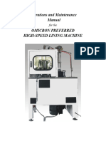 High Speed Lining Machine Operation Manual