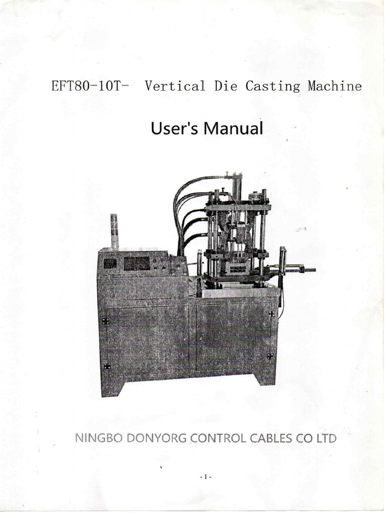 1. USER MANUAL (VERTICAL DIE CASTING MACHINE) | PDF