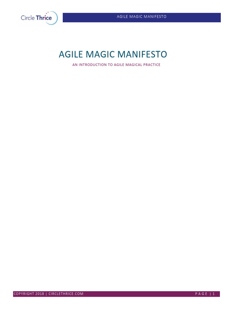 The Agile Magic Manifesto | PDF | Agile Software Development