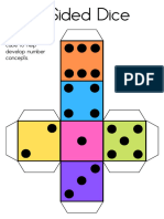 Dice Colorful Cube Net