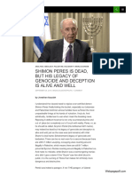 Shimon Peres Is Dead, But His Legacy of Genocide and Deception Is Alive and Well