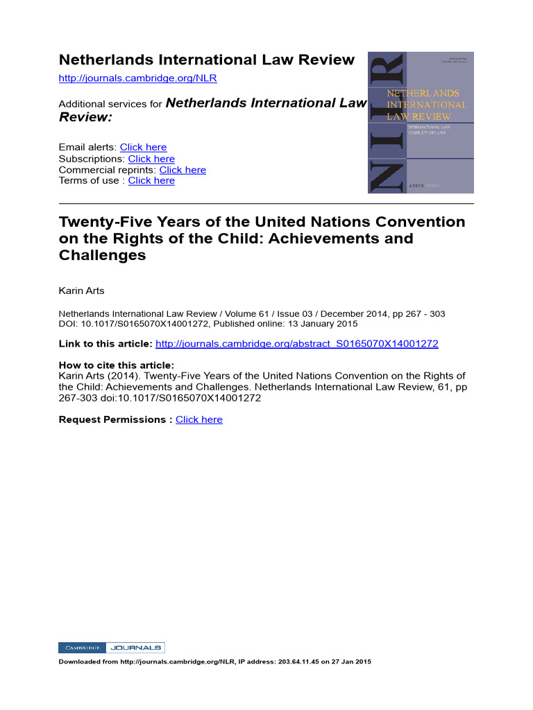 1 Arts2014 | PDF | Convention On The Rights Of The Child | Children's ...