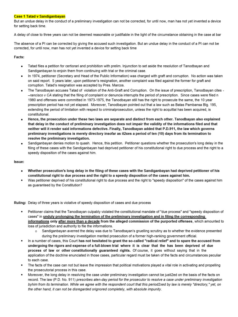 Criminal Due Process Digests PDF Burden Of Proof Law Plea