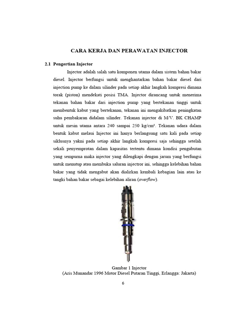 Cara Kerja dan Perawatan Injector | PDF