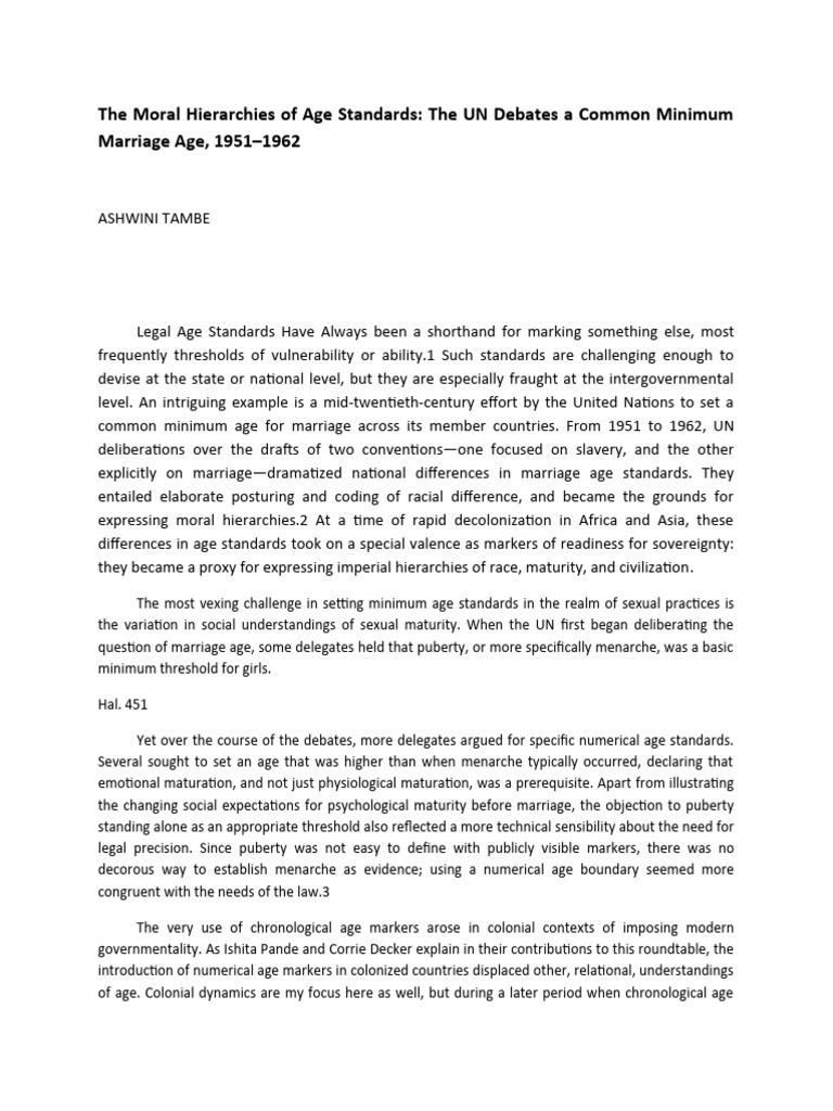 UN Debates on Minimum Marriage Age | PDF | Marriage | Atlantic Slave Trade