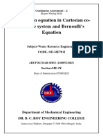 Momentum Equation in Cartesian Co-Ordinate System and Bernoulli's Equation