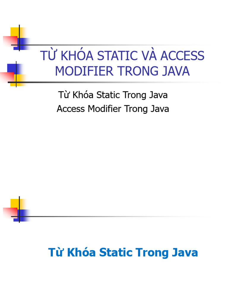 Static Access-Modifier OOP Ver1 | PDF