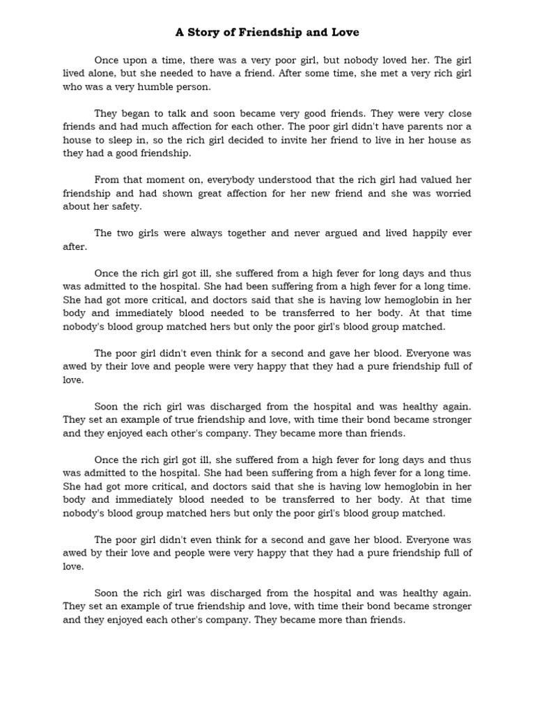 Story of Friendship and Love | PDF