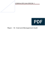 Paper - 19: Cost and Management Audit: MTP - Final - Syllabus-2016 - June 2020 - Set - 1