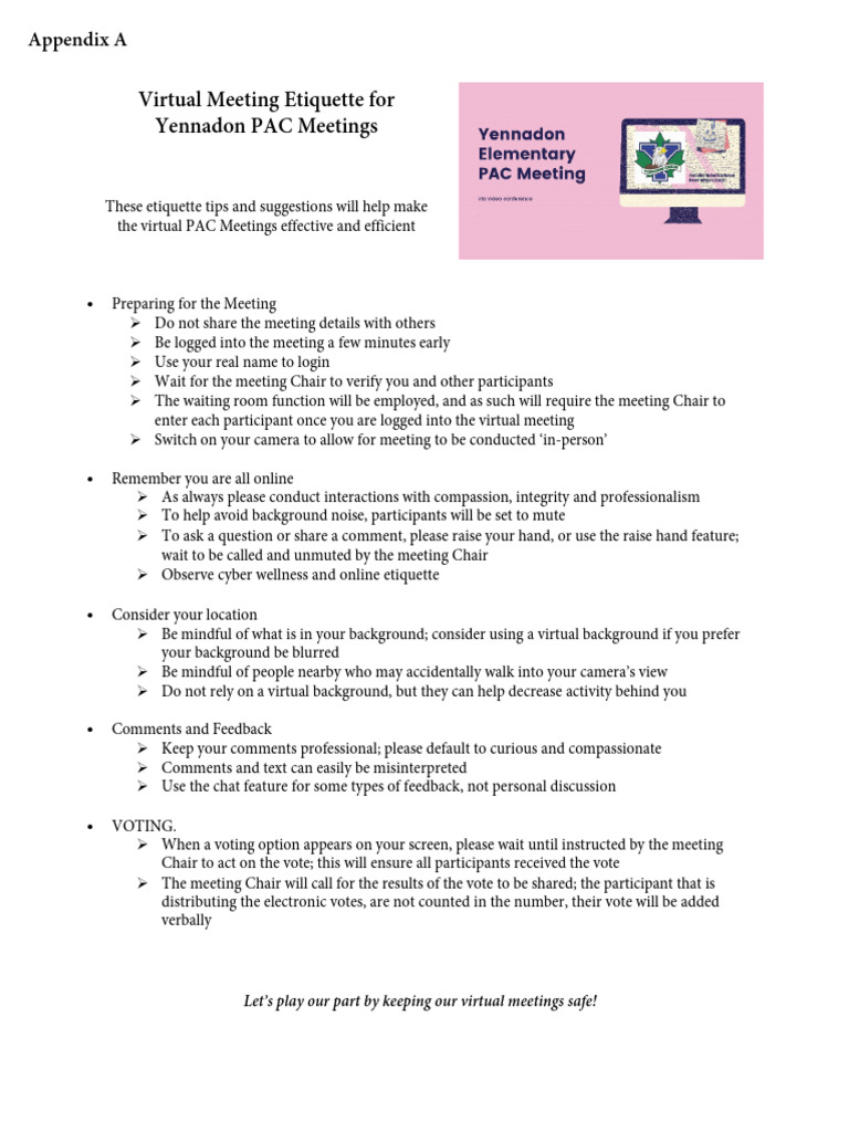 Virtual Meeting Etiquette Guide | PDF | Career & Growth