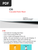 Cascaded Style Sheet: Vighnesh P Subject Matter Expert Ethnotech Academy