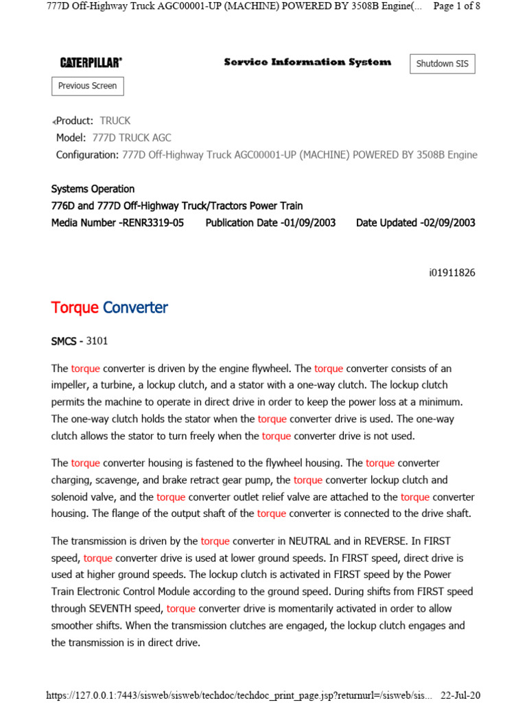 777D System Operation TC | PDF