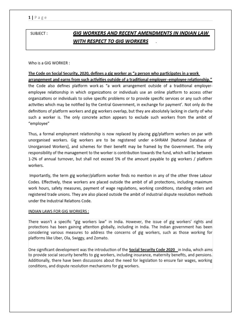 Gig Workers | PDF