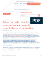 Mise Au Point Sur Les Compétences - Savoir, Savoir-Faire, Savoir-Être