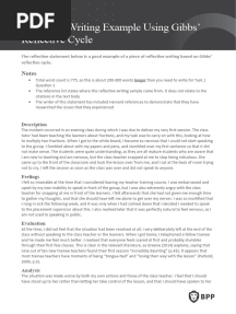 Reflective Writing Example - Gibbs Cycle