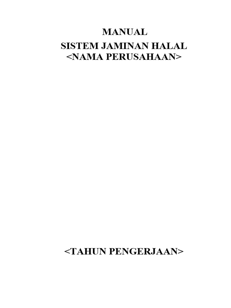 Manual Sistem Jaminan Halal Perusahaan | PDF | Bisnis