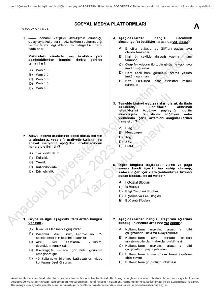Çıkmış Sorular 2 | PDF