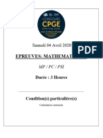 Sujet Maths (MP PC Psi) - Part - 1