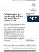 Factors Determinig Tooth Extraction Anxeity and Fear in Adult Dental Patients