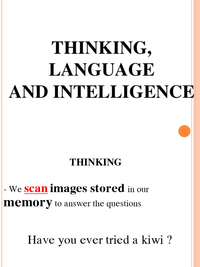 Thinking and Intelligence Overview | PDF | Intelligence | Thought