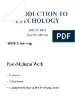 Introduction To Psychology Week 7