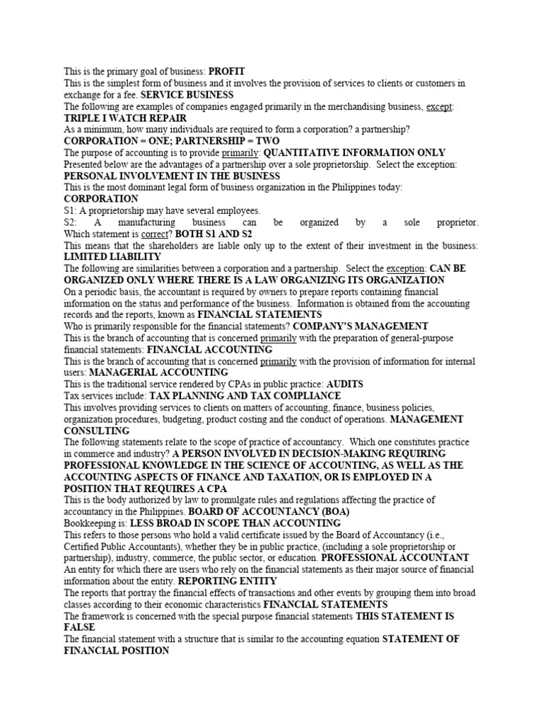 This is the primary goal of business PDF Accounting Sole