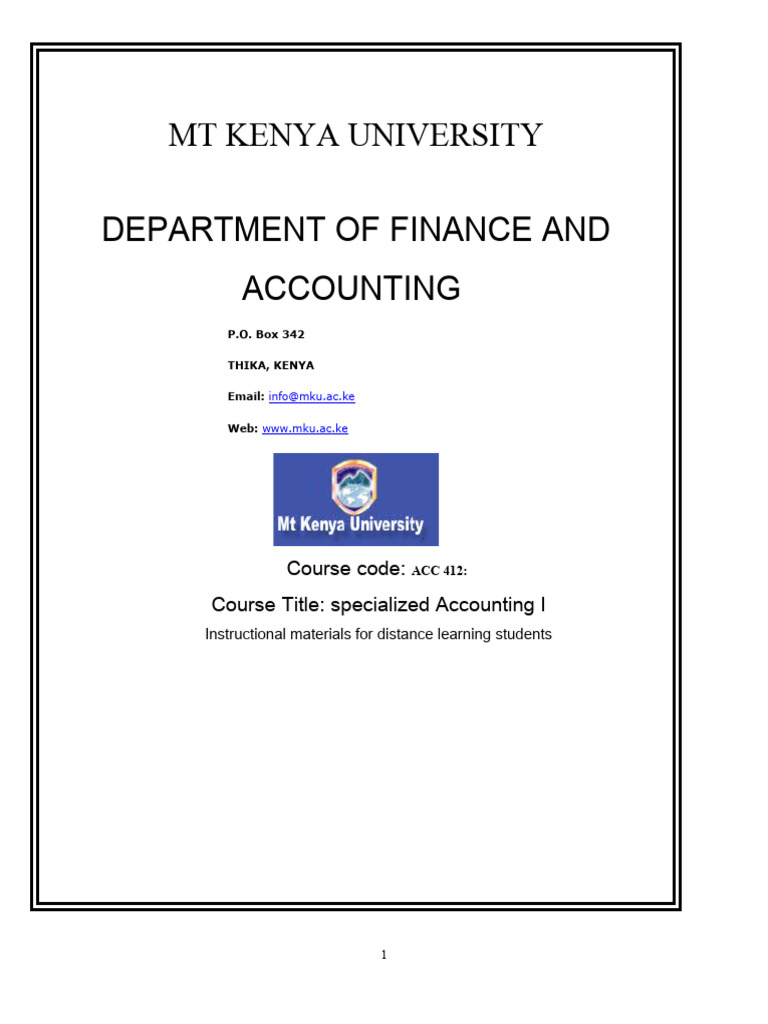 ACC 412 Specialised Accounting I Download Free PDF Balance Sheet
