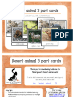 Desert Animals 3 Part Cards