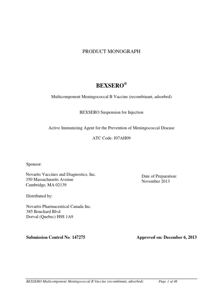 Bexsero Scrip e Download Free PDF Vaccines Immunology