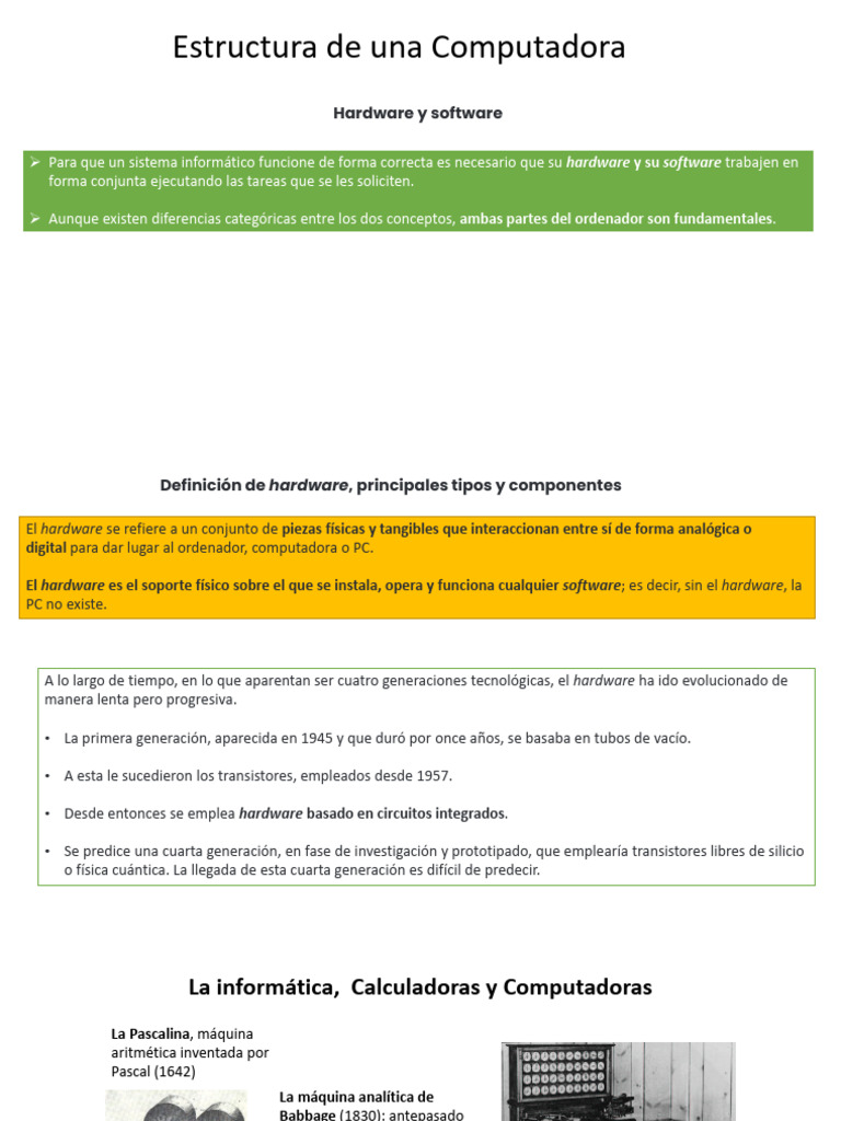 Hardware y Software en Computación | PDF | Hardware de la computadora ...