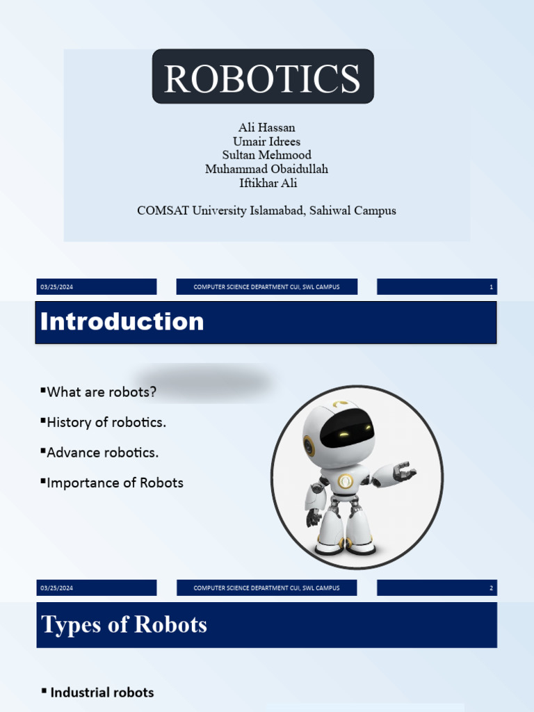Robotics Overview and Applications | PDF | Business | Computers