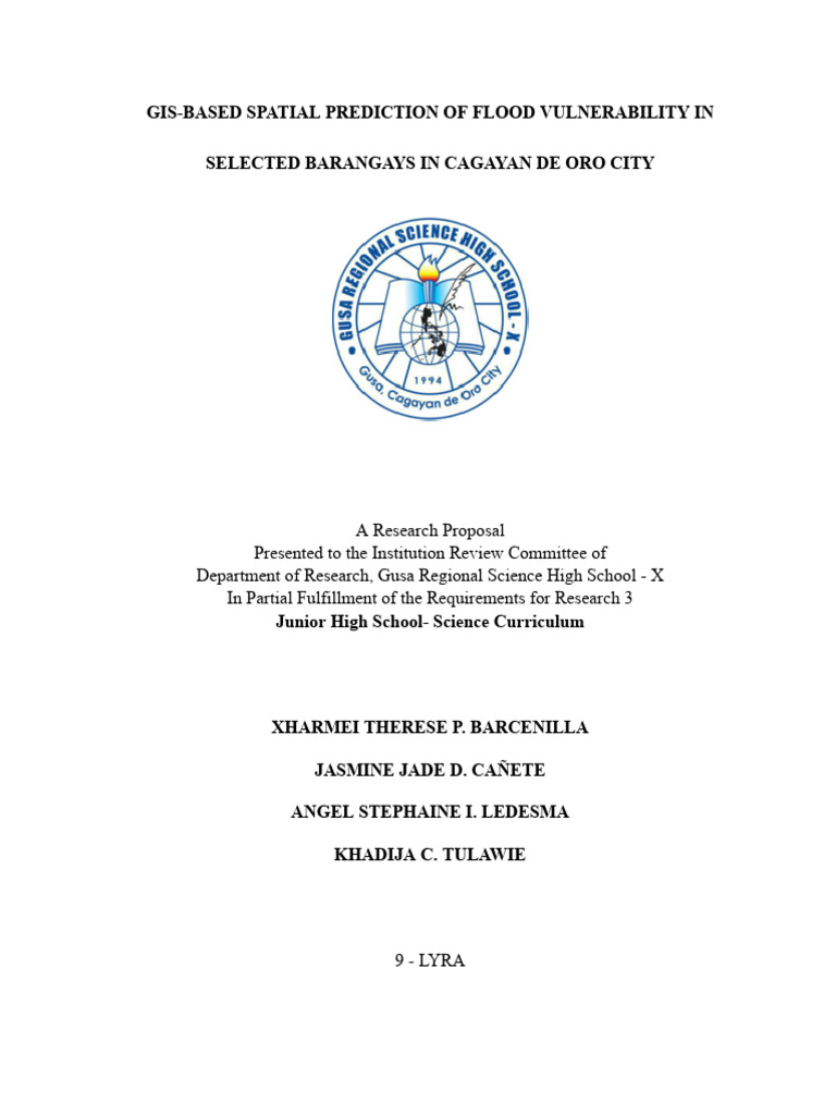 Gis Based Spatial Prediction Of Flood Vulnerability In Selected