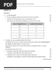 Lower Secondary Science 9 End-Of-unit Answers