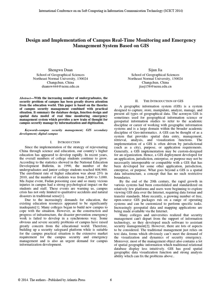 Design and Implementation of Campus Real-Time Monitoring and Emergency ...