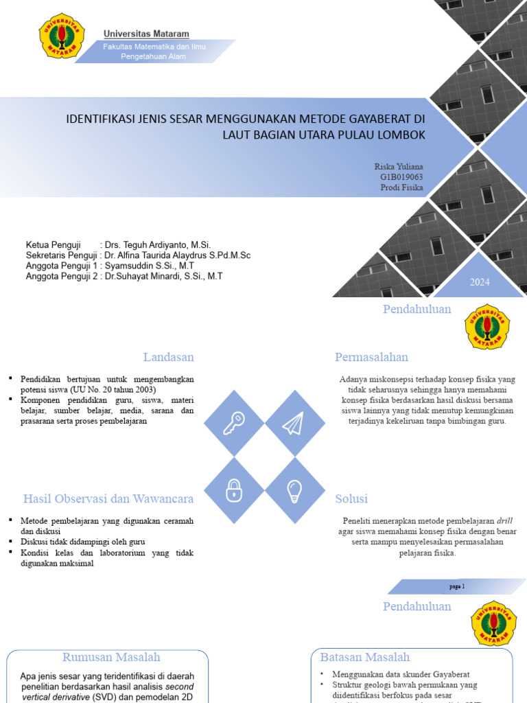 Identifikasi Sesar Metode Gayaberat | PDF