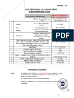 Annex-A Technical Specifications For Foam Mattress Completed