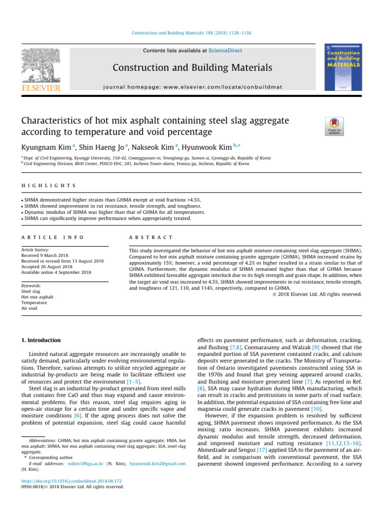 1 Characteristics of Hot Mix Asphalt Containing Steel Slag Aggregate ...