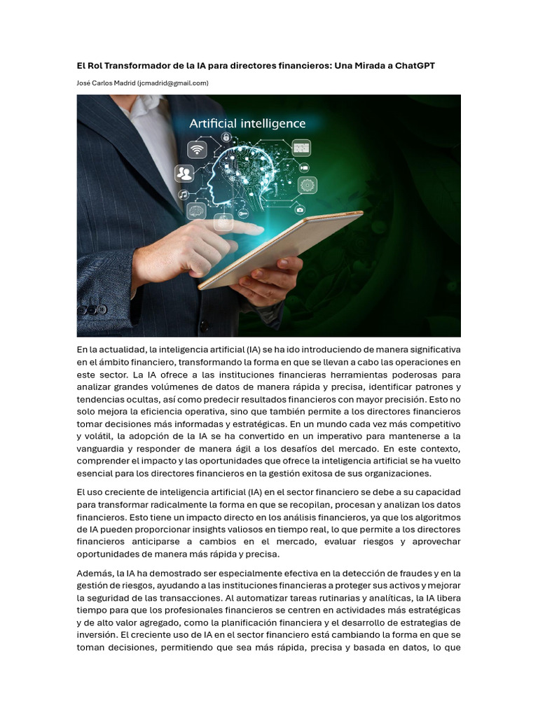 Ia En Finanzas Pdf Inteligencia Artificial Inteligencia Ia Y