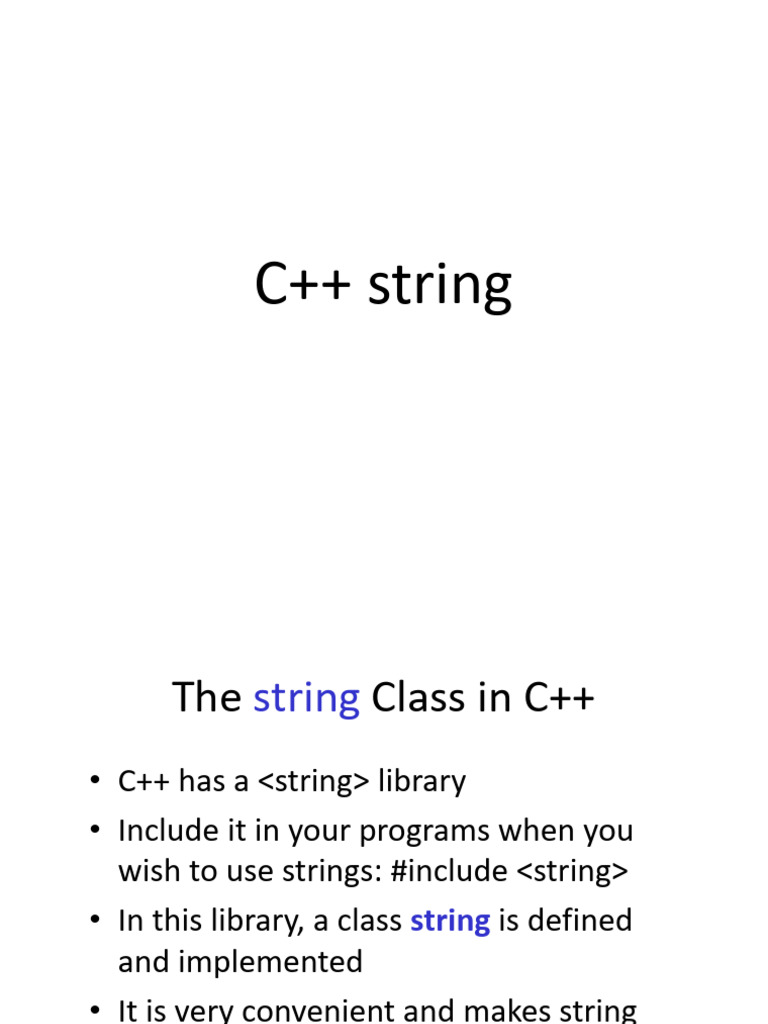 Strings | PDF | C++ | Namespace