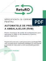 Specificatii Si Cerinte Pentru Automatele de Preluare A Ambalajelor RVM 0