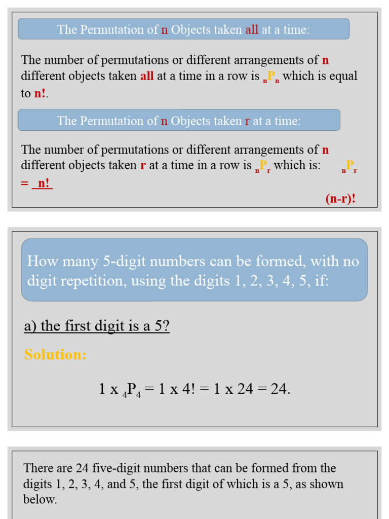 Permutation of Identical Objects and Circular Permutation | PDF ...