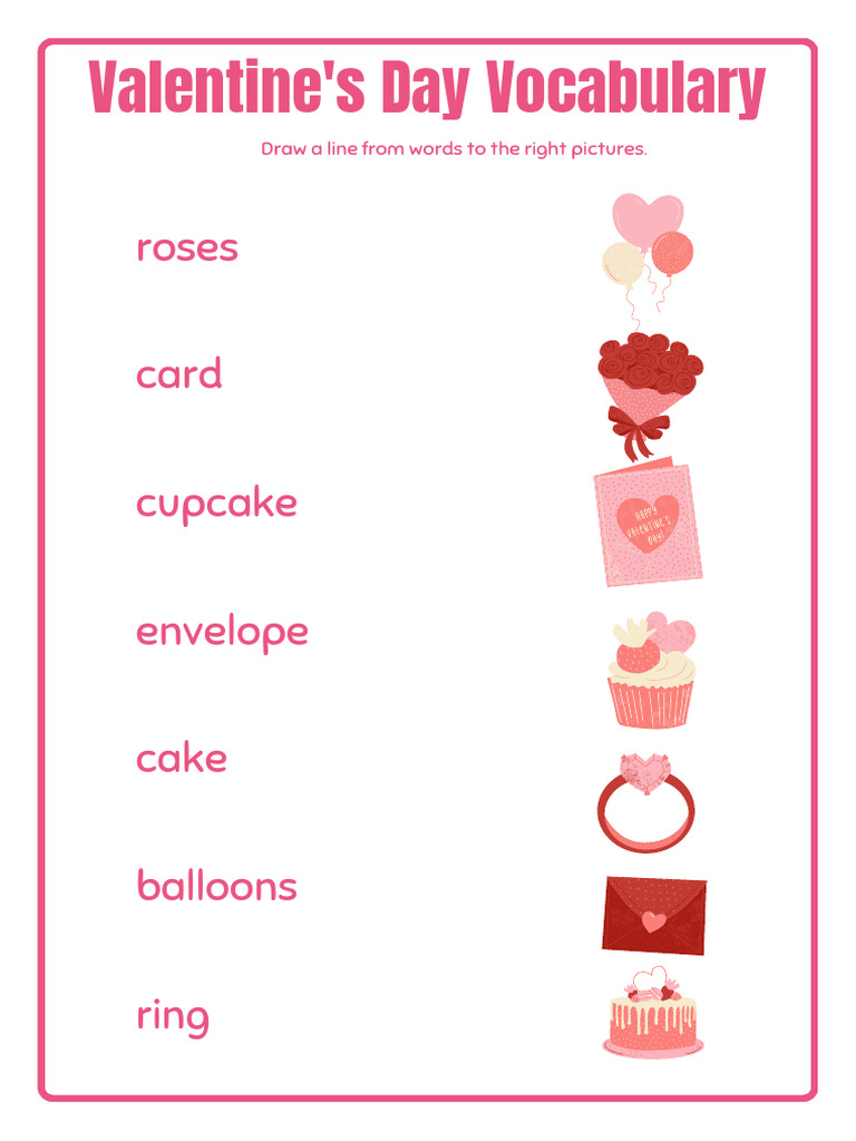 Valentine's Day Vocabulary Activities | PDF | Valentine's Day | Cupcake