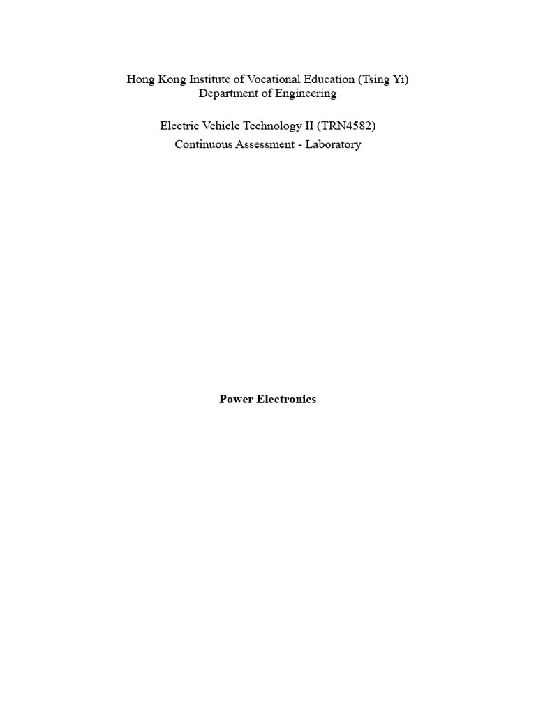 2 - Power Electronics in EV - Lab - Sheet - Student - Updated | PDF